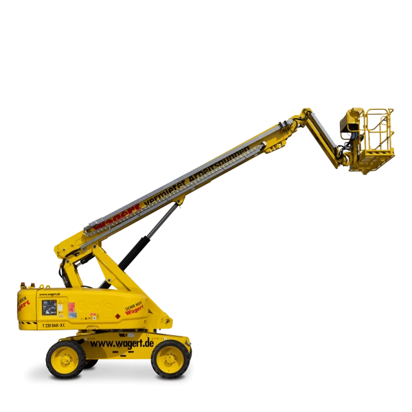 Side view of the Wagert telescopic work platform