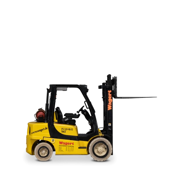 Side view of a Wagert forklift truck.