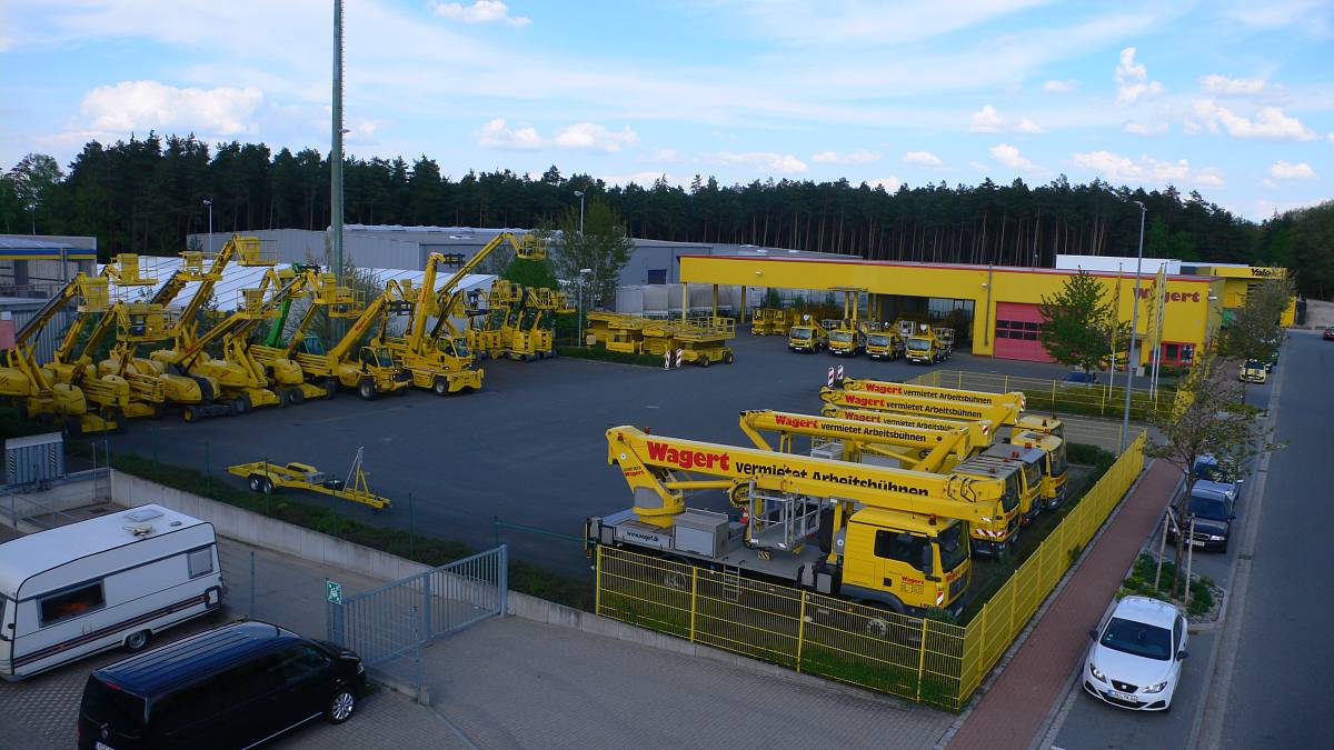 View of the large fleet of vehicles at the Wagert rental station in Nuremberg (Nuremberg-Feucht-Wendelstein industrial park).
