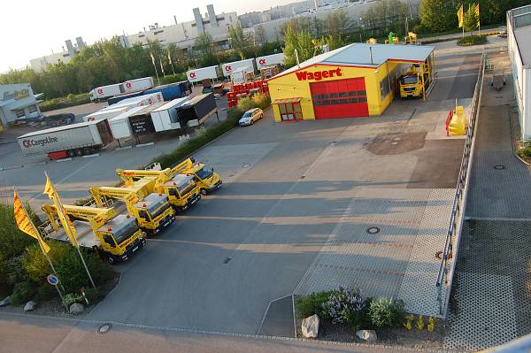 View of the Wagert rental station in Obertraubling in the industrial estate North